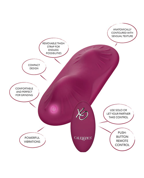 Dual Rider Remote Control Grinder Magenta with remote controller and informational callouts highlighting features.