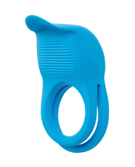 Rumbler Rumble Dual Vibrating Ring Blue, a blue silicone pleasure ring for enhanced shared sensation and powerful vibration.