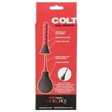 Colt Anal Douche packaging featuring cleaning system, dual attachments, and easy squeeze bulb.