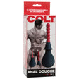 Colt Anal Douche packaging featuring dual attachments and a male figure on the box.