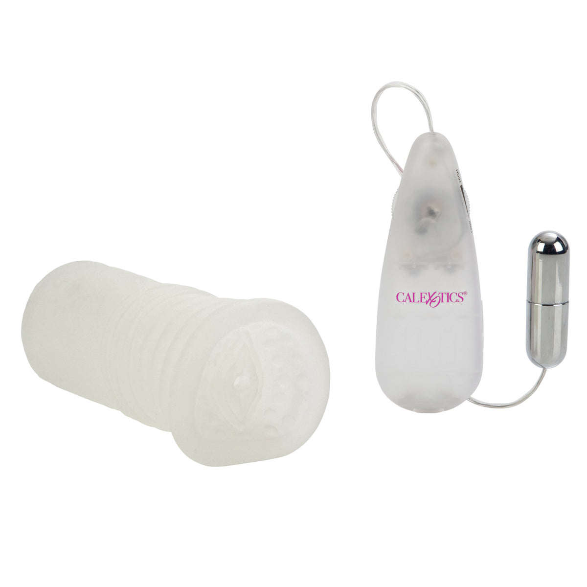 Sue Johanson Super Head Honcho White Glow In The Dark stroker with vibrating remote control.