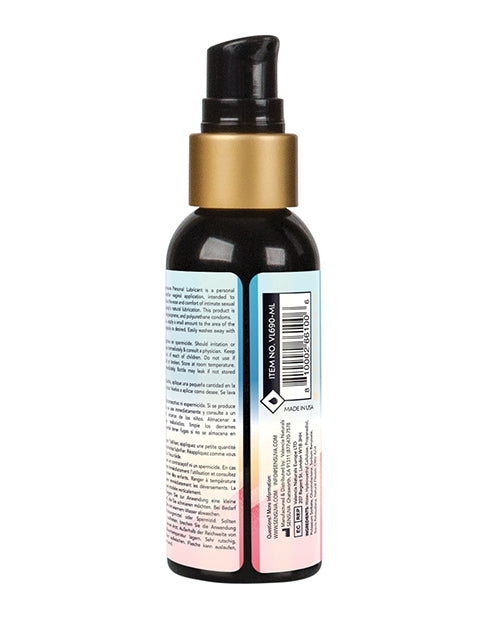Sensuva Natural Water Based Lubricant Cotton Candy 2 Oz bottle back view with instructions and details.