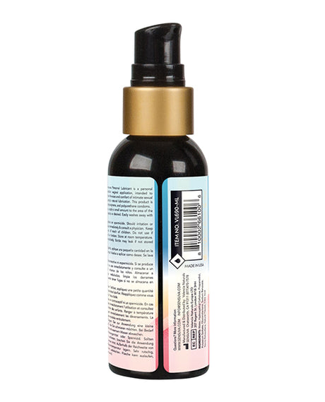 Sensuva Natural Water Based Lubricant Cotton Candy 2 Oz bottle back view with instructions and details.