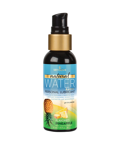 Sensuva Natural Water Based Lubricant Pineapple 2 oz bottle featuring a tropical pineapple design.
