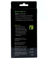Sport Fucker Ergonomic Ball Stretcher Kit Red packaging with product care instructions and definitions.
