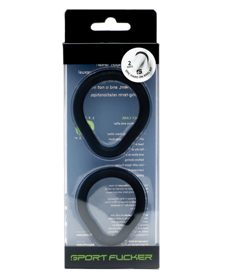 Sport Fucker Epic Hard On Cock Ring Kit Black - silicone rings in a packaging, designed for enhanced performance.