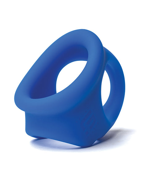Sport Fucker Cock Chute Silicone Cock Ring Blue in soft silicone, featuring a 1.5 inch diameter design for comfortable wear.