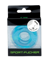 Sport Fucker Chubby Cockring Ice Blue packaging showcasing the stretchy blue cockring designed for comfortable fit.