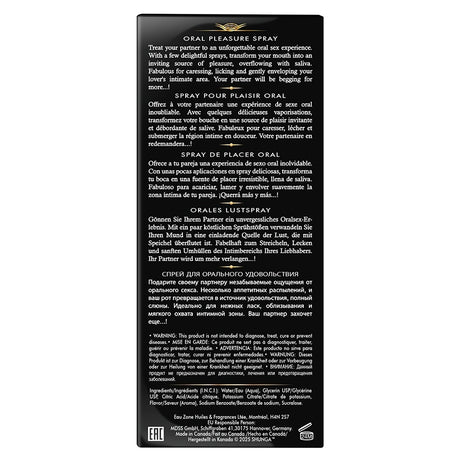 Shunga Waves Of Pleasure Oral Pleasure Spray Sparkling Strawberry product box with ingredient and usage details.