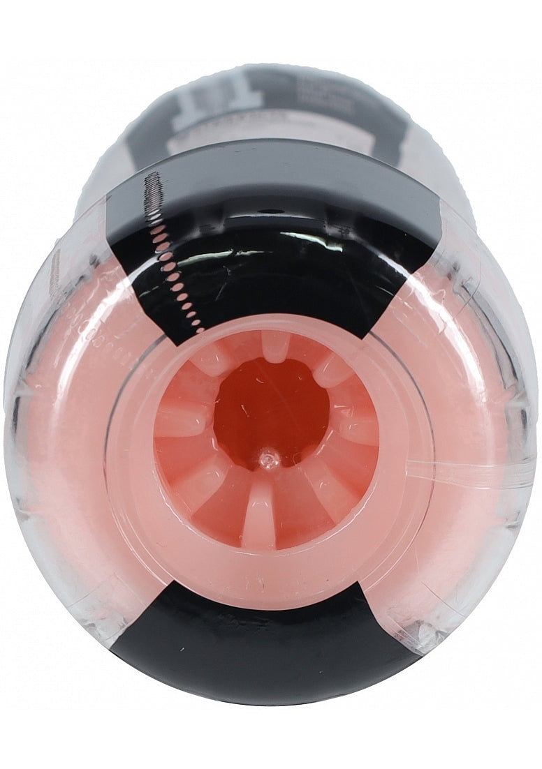 Easy Rider Clear Rounded Case Flesh Male Masturbator with a sleek and realistic design.