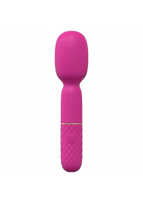 Loveline Bella Mini Wand Vibrator Pink in vibrant pink, compact design for effortless handheld pleasure.