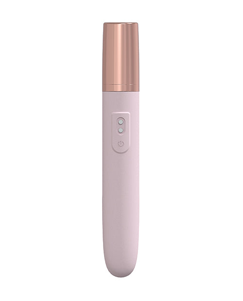 Shots LoveLine The Traveler Rechargeable Vibrator Pink in a sleek design with a rose gold cap.