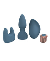 Shots LoveLine Ultimate Kit Blue Grey includes interchangeable pieces for versatile intimate pleasure.