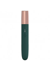 Loveline The Traveler Travel Vibe Forest Green vibrator with a sleek design and rose gold accents.