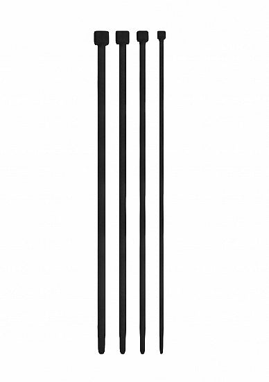 Ouch Urethral Sounding Dilator Set Silicone Black - four smooth black dilators for urethral play.