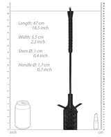 Shots Ouch Rectangle Crop with Lace Large Black dimensions and design overview including length, width, and handle size.