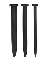 Ouch Silicone Rugged Nail Plug Set Urethral Sounding Black - three black silicone plugs for urethral exploration.