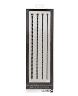 Spiral Screw Plug Set Beginner Urethral Sounding Black, a set of smooth urethral probes for exploration.
