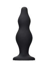 Ouch Silicone Bubble Butt Plug Black, sculpted anal toy for comfortable and satisfying stimulation.