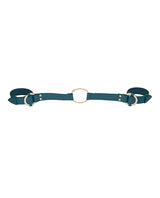Shots Ouch Halo Handcuffs with Connector Green featuring a luxurious green finish and golden accents.