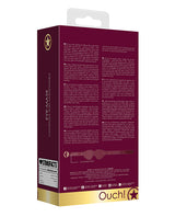 Packaging of the Shots Ouch Halo Eyemask Burgundy with detailed product information.