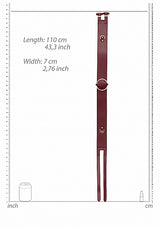Ouch Halo Faux Leather Waist Belt L/XL Burgundy dimensions, length 110 cm and width 7 cm, showcasing a stylish design.