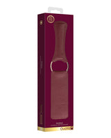 Shots Ouch Halo Paddle Burgundy packaging showcasing luxurious design and elegant finish.