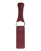 Shots Ouch Halo Paddle Burgundy with smooth PU leather and elegant golden accents for impact play.