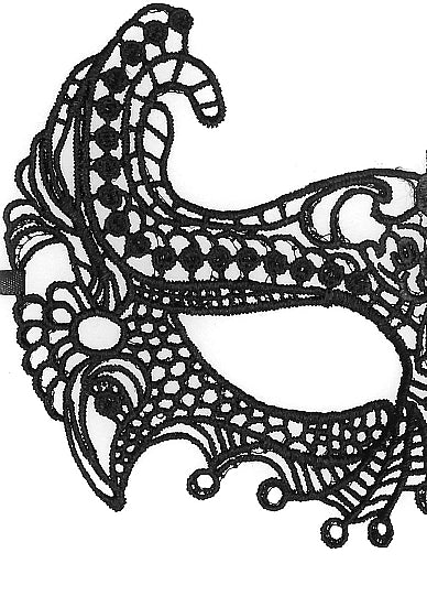 Ouch Black Lace Eye Mask Empress One Size featuring intricate Venetian-inspired design, lightweight and eco-friendly.