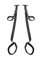 Ouch Black and White Door Swing adjustable straps for secure positioning in a playful setting.