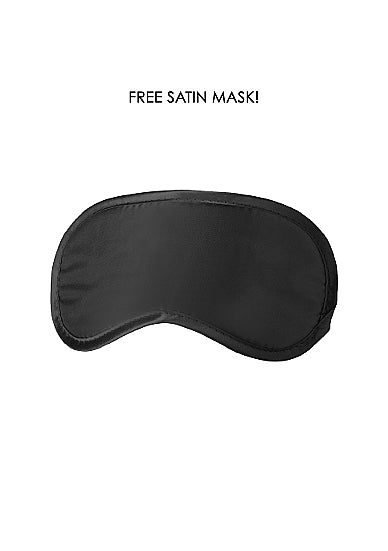 Ouch Black and White Door Swing free satin mask for comfortable sleep and relaxation.