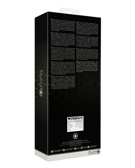 Shots Ouch Bondage Kit #1 Glow in the Dark packaging showcasing product details and features.