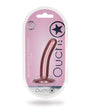Shots Ouch 5 inch Smooth G-Spot Dildo Rose Gold packaging displaying sleek design and G-spot targeting features.