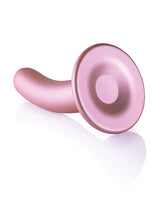 Shots Ouch 5 inch Smooth G-Spot Dildo Rose Gold showcasing a sleek silicone design with a luxurious metallic finish.
