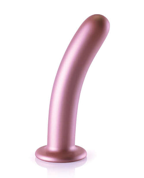 Shots Ouch 7 inch Smooth G-Spot Dildo Rose Gold with a sleek design and strong suction cup base for versatile play.