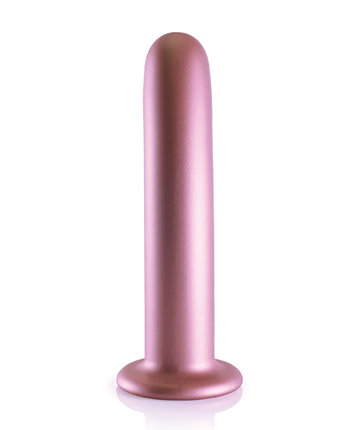 Shots Ouch 7 inch Smooth G-Spot Dildo Rose Gold with a sleek design and strong suction cup base.
