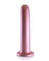 Shots Ouch 7 inch Smooth G-Spot Dildo Rose Gold with a sleek design and strong suction cup base.