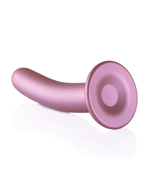 Shots Ouch 7 inch Smooth G-Spot Dildo Rose Gold displaying its sleek design and strong suction cup base.