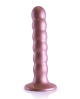 Shots Ouch 5 inch Beaded G-Spot Dildo Rose Gold with a sleek beaded design and body-safe silicone material.
