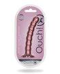 Shots Ouch 6.5 inch Beaded G-Spot Dildo Rose Gold packaged in a pink design with visible beaded texture.
