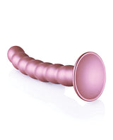 Shots Ouch 6.5 inch Beaded G-Spot Dildo Rose Gold showcasing its elegant beaded design and smooth finish.