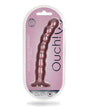 Shots Ouch 8 inch Beaded G-Spot Dildo Rose Gold in packaging showcasing its sleek design and beaded texture.