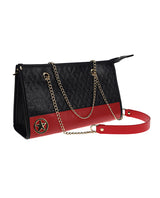 Milan Collection Bondage Kit with Bag Black Red elegant handbag with chain details and red accents