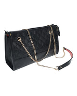 Milan Collection Bondage Kit with Bag Black Red elegantly designed handbag in black with chain strap and iridescent hardware.