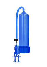 Pumped Deluxe Beginner Penis Pump Blue is a vacuum device designed for newcomers seeking effective results.