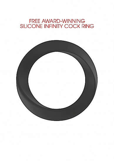 Free award-winning silicone infinity cock ring, designed for enhanced pleasure and comfort.