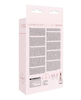 Shots Pumped Clitoral & Nipple Pump Set Medium Rose Gold packaging with instructions and product details.