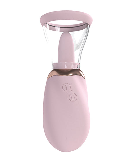 Shots Pumped Boost Rechargeable Vulva & Breast Pump Pink showing sleek design and dual-purpose suction.