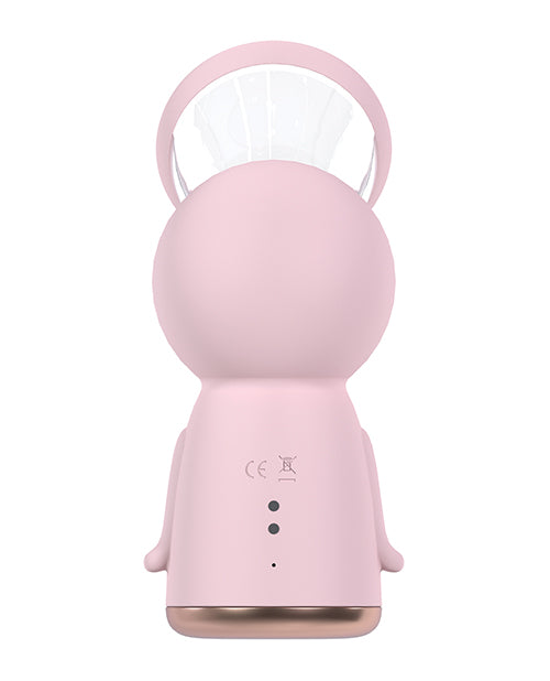 Shots Pumped Exquisite Vulva & Breast Pump Pink viewed from behind, showcasing its unique design.