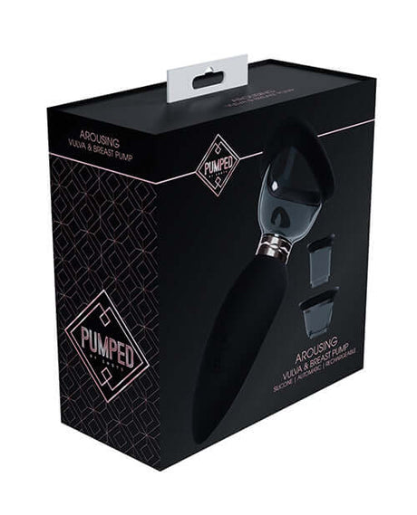Shots Pumped Arousing Clitoral Nipple Breast Pump Black packaging with suction kit for enhanced sensitivity.